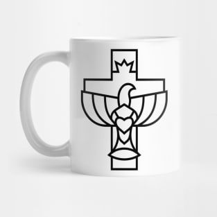 The cross of Jesus and the dove - a symbol of the Holy Spirit Mug